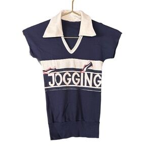 Vintage 70s Jogging T Shirt Buttery Soft XXS